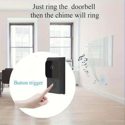 TEMU Smart Hd Video Doorbell Camera With Night , Wifi Security, Audio, Photo & Recording, App Control, Voice Change, Smart Home Intercom Image