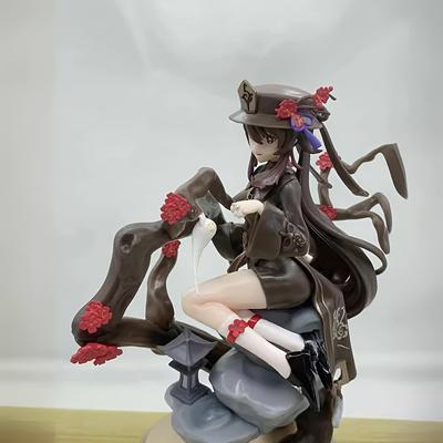 TEMU Handcrafted Figurine With White Hair And Red Accents - Pvc Collectible, Ideal Gift For Halloween, Thanksgiving, And Image