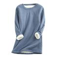 Tops for Women Trendy Lace Puff Sleeve Top Turtleneck Ladies Women Thermal Shirts V Neck Baseball Shirts Casual Tee Thermal Layer Shirt Knit Tops plus Size Long Sleeve Too 3 Quarter Blue 2XL