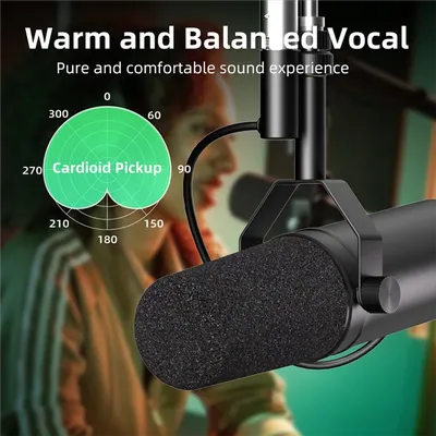 SM7DB Dynamic Microphone Professional Dynamic Microphone Response Mic For Live Recording Streaming Podcasting Brocasting-ABIU