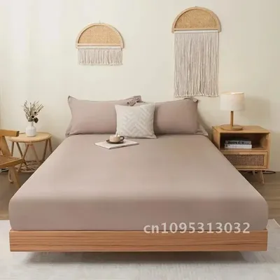 Cotton Fitted Sheet with Elastic Bands Non Slip Adjustable King for Mattress Cover 200x220cm Double 120x200 Bed 150x200 Queen