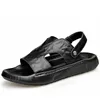 Echtes Leder Sandalen für Männer 2005 Sommer Neue Designer Dual-use-Schwarz Slipper Schuhe