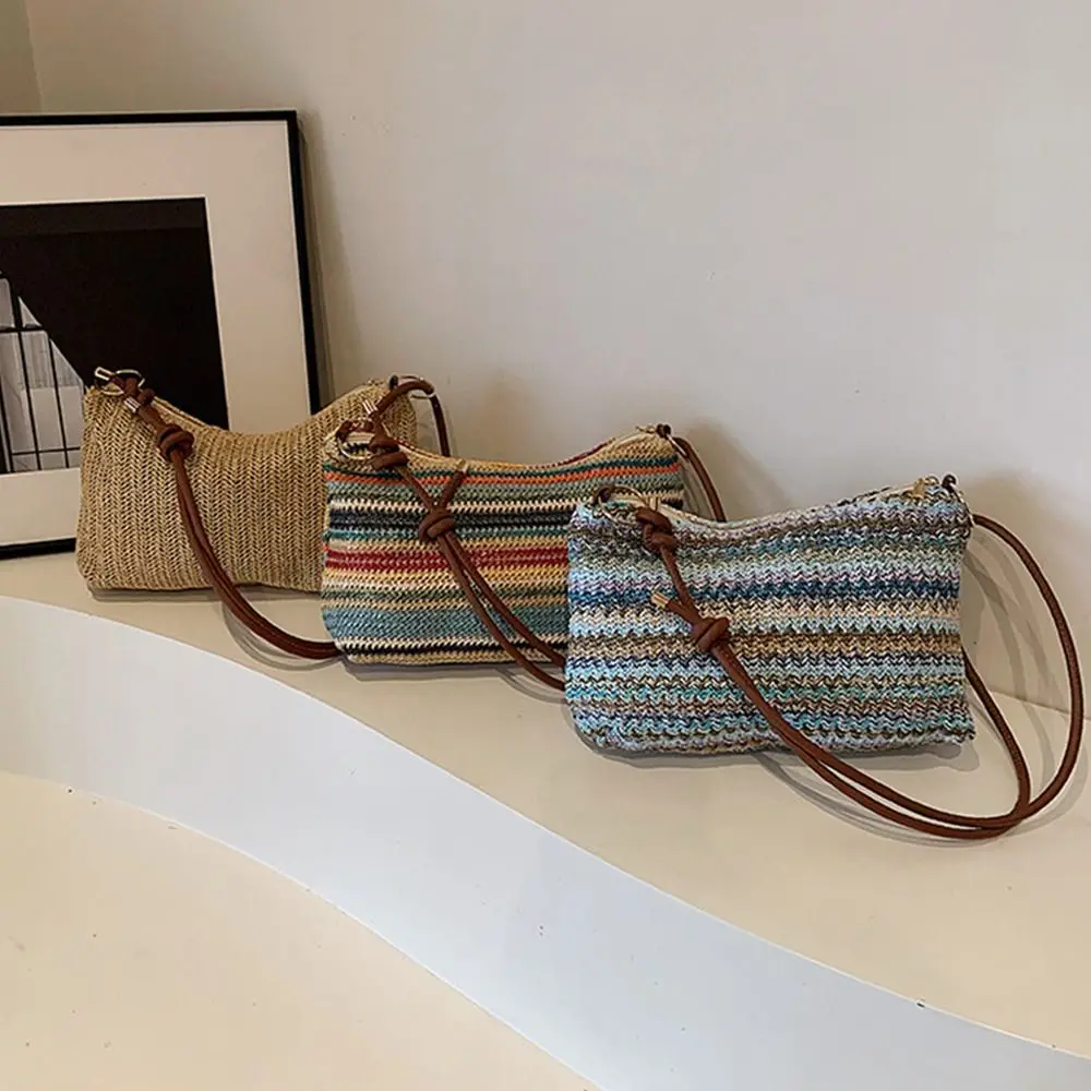 Moda donna estate borsa di paglia bohémien borsa a tracolla da spiaggia intrecciata borsa a tracolla borsa a tracolla borse da ragazza borsa di paglia