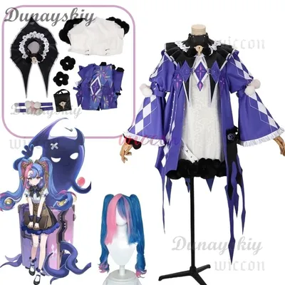 Spiel Wuwa Roccia Cosplay Kostüm Perücke Wuthering Waves Anime Kleidung Mädchen Uniformen Halloween Image