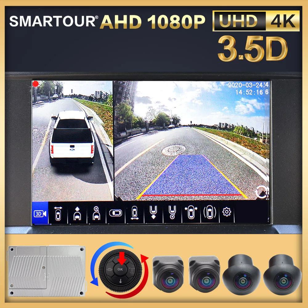 SMARTOUR HD 1080P 3.5D 360 Grad Bird View Panorama System Kameras Parkplatz Surround View Video Recorder DVR Monitor UHD 4K Image