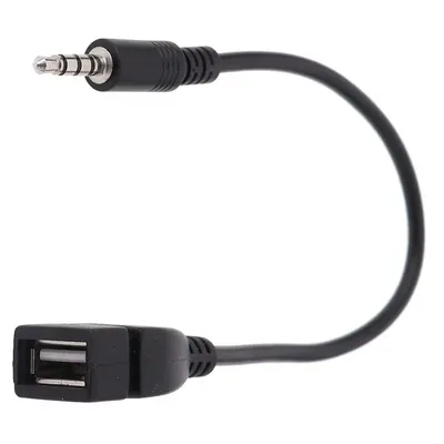 3,5 mm Auto-AUX-Audiokabel auf USB-Audiokabel, Autoelektronik zum Spielen von Musik, Auto-Audiokabel, USB-Kopfhörer-Konverter, Schwarz Image