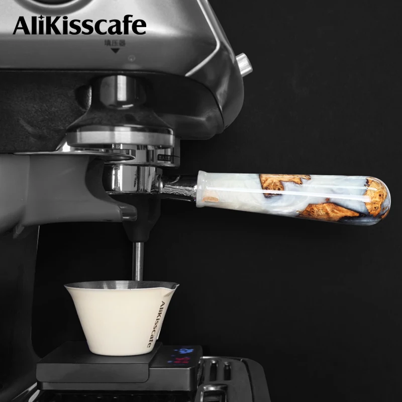 AliKisscafe 51 mm Kaffee-Siebträger ohne Boden, nackter Doppelauslauf für Delonghi EC680 685 Homix Espresso-Zubehör, Barista-Werkzeug