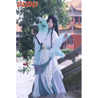 Himmel Beamte Segen Shi Qingxuan Cosplay Frauen Ver Kostüm Perücke Dame Wind Meister Tian Guan Ci Fu Cosplay Shiqingxuan Hanfu Image