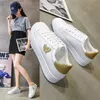 Frauen Schuhe Neue Mode Goldene Liebe Kleine Weiße Schuhe Frauen Lace-up Bequeme frauen Casual
