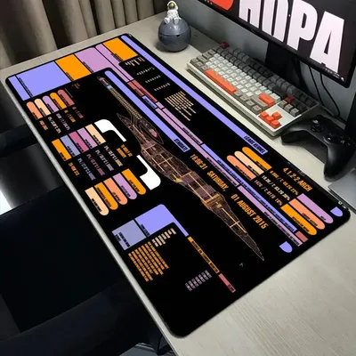 Starship Blueprint Pad Desk Pad Mouse Pad Gamer Computer Cabinet Star Trek Game Office Accessories Keyboard Anime Extended Large