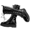 Pumps Plus Größe 46 47 48 49 50 Schuhe Frauen Schwarz Lackleder Flache Mit Kniehohe Schneestiefel