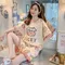 Abbigliamento da donna Pigiama a due pezzi Estate a maniche corte Sezione sottile Versione ampia dell