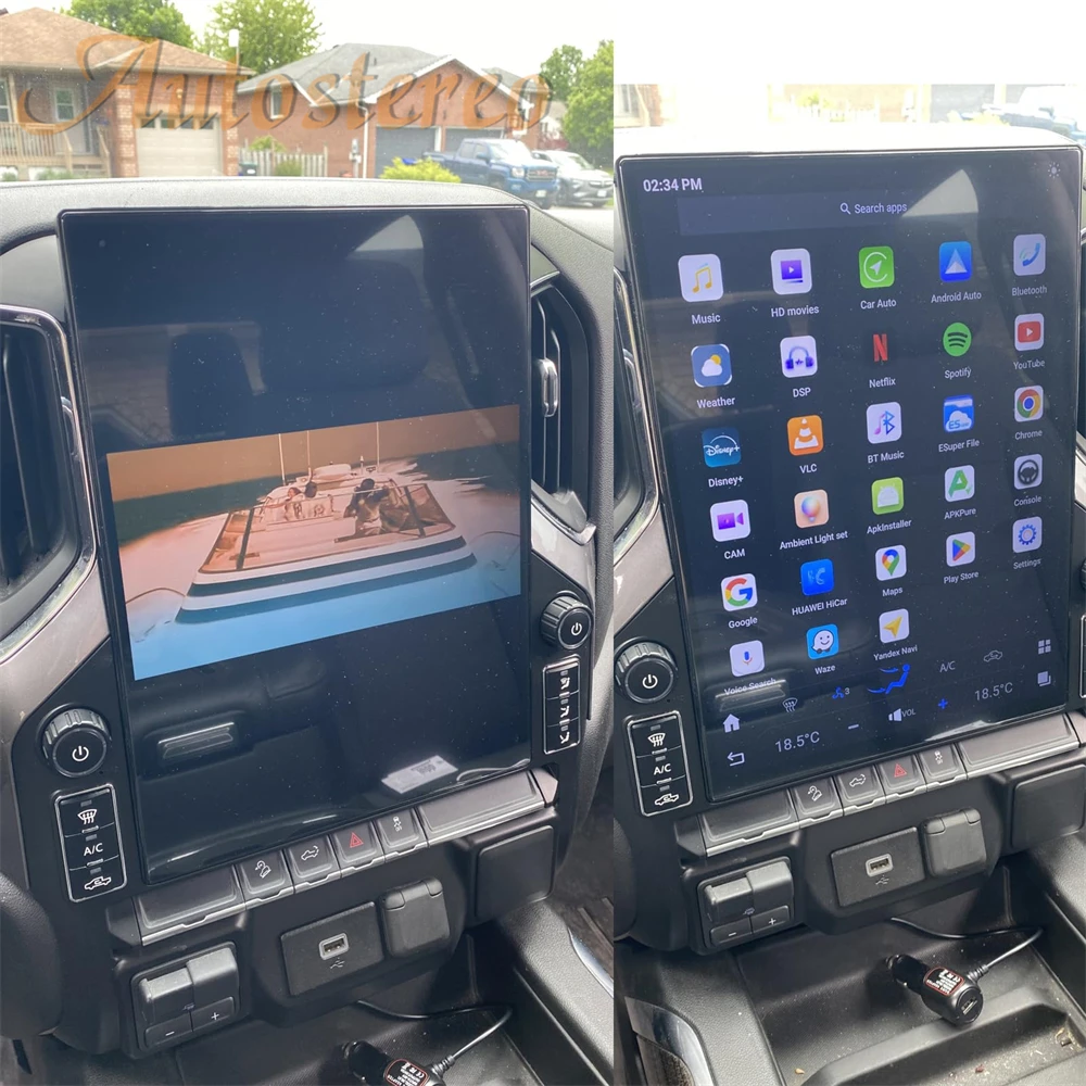 15,6 Android Carplay Für GMC Sierra Chevrolet Silverado 2019 2020 2021 2022 2023 Auto GPS Navigation Radio Multimedia Kopf einheit Image