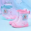 Disney Mädchen Cartoon Frozen Boot Elsa Prinzessin Mode lange Stiefel plus Samt Kinderschuhe