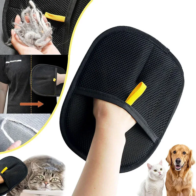 Guanti riutilizzabili per strumenti per la depilazione di animali domestici, guanti di bellezza bifacciali per animali domestici, forniture per animali domestici per peli di pelliccia di animali