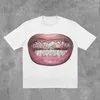 Streetwear T Shirt Y2K Harajuku Gothic Hip Hop Cartoon Anime Grafik Druck Plus größe T-shirt Männer