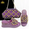 Lila Farbe, hochwertiges, elegantes Retro-Design, nigerianische Damen-Damen-Schuhe und Taschen-Set