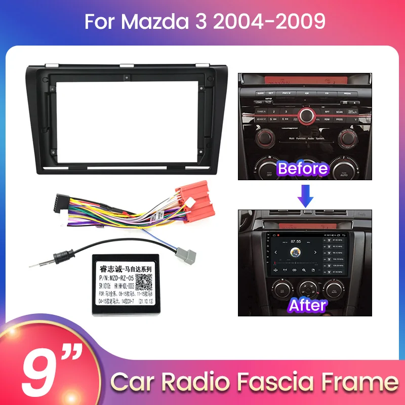 9 Zoll Android Radio Rahmen für Mazda 3 2004 2005-2009 Stereo-Tonbandgerät GPS Dash Panel Montage Head Unit Blende Blende Image