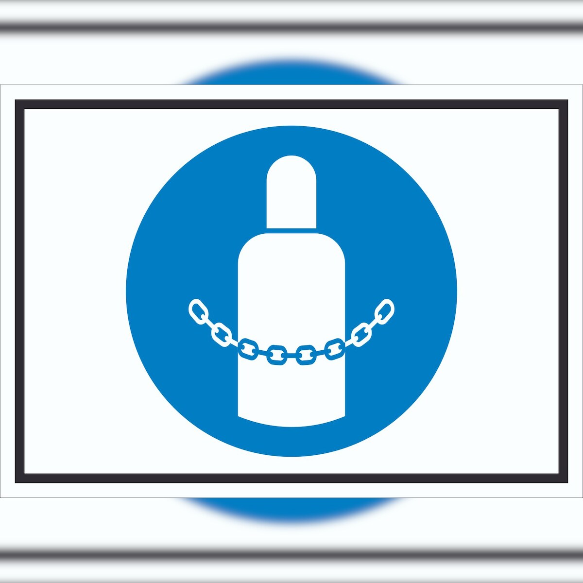HB-Druck Gasflaschen sichern Symbol Schild A4 Rückseite selbstklebend Image
