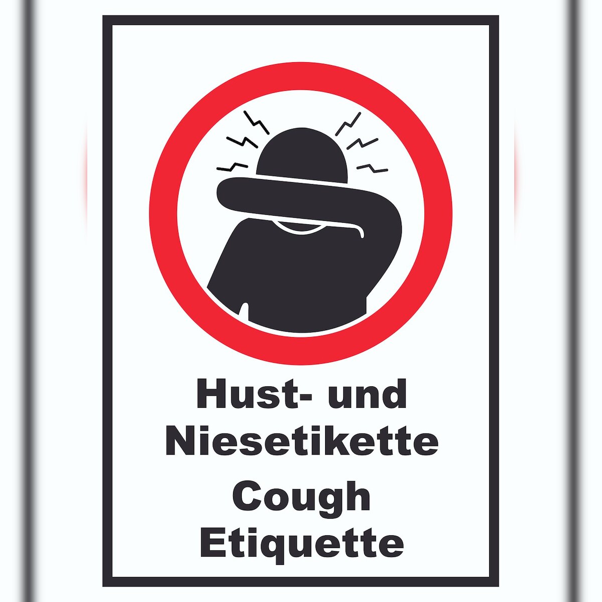 HB-Druck Husten und Niesetikette beachten Cough Etiquette Symbol und Text Schild A0 (841x1189mm) Image