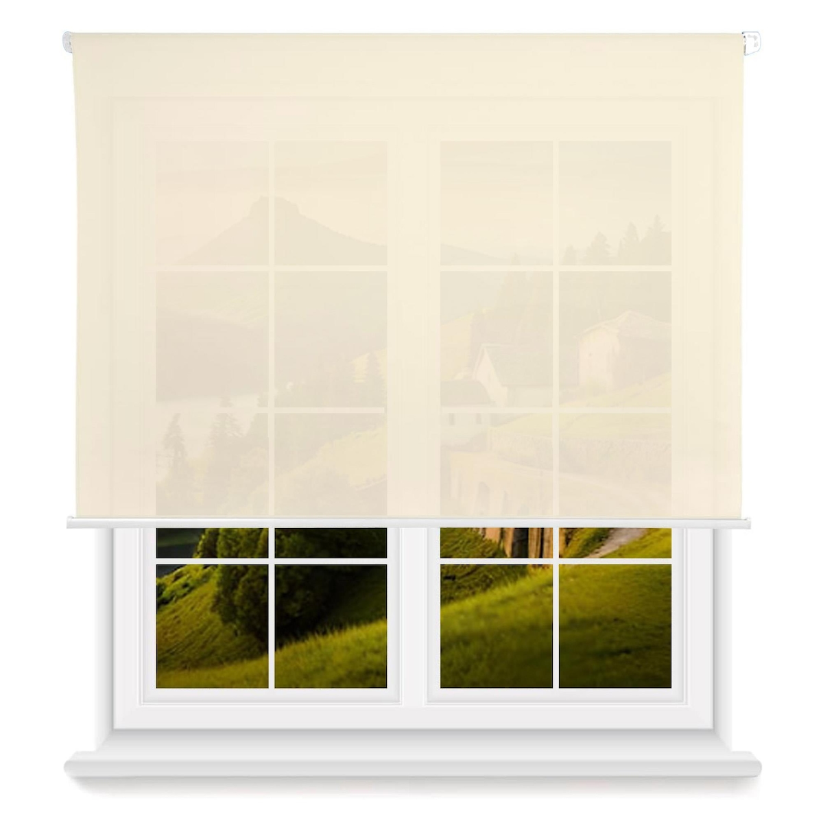 WellHome - Lichtdurchlässiges Polyester-Rollo 140 x 175 cm (Breite x Höhe) Beige Image