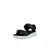Sandalette ECCO "ECCO GRUUV SOL W", Damen, Gr. 42, schwarz, Leder, modisch, Schuhe, Plateau, Sommerschuh, Sandalette mit praktischem Klettverschluss