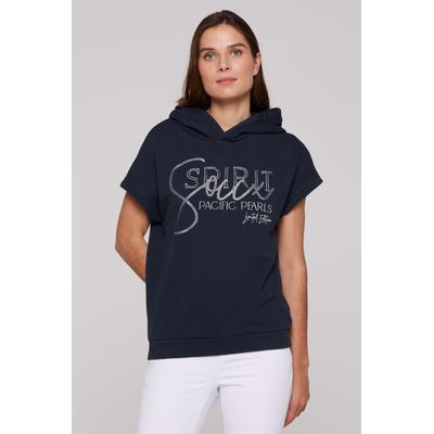 Kapuzensweatshirt SOCCX, Damen, Gr. XXXL, blau, Material: 60% Baumwolle, 40% Polyester, bedruckt, casual, oversize, Rundhals, Kurzarm eingesetzt gerader Abschluss, Sweatshirts, mit Gummizug im Saum Image