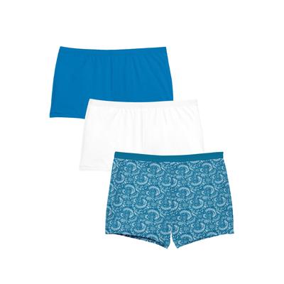 Plus Size Women's Boyshort 3-Pack by Comfort Choice in Blue Lace Pack (Size 15)
