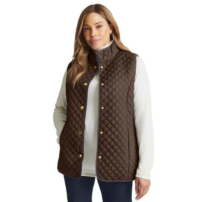 Plus Size Women's Quilted Vest by Jessica London in Chocolate (Size 22 W)