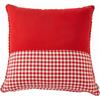 Dekokissen H.O.C.K. "Hüttenzauber - Karo Patch", rot (rot, bedruckt, gemustert, kariert), B:50cm L:50cm, Polyester, Dekokissen_Sitzkissen_Kissenhüllen, 50/50 cm, Kissenhülle mit Füllung, 1 Stück