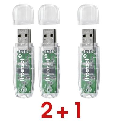 Intenso 2+1 Aktion: 3x USB-Stick »Rainbow Line« 32 GB mehrfarbig, 6.5x1.9x0.9 cm