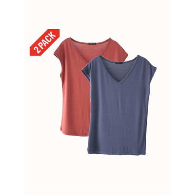Women's Camisole Tank Top Solid Color Plain Daily Sleeveless V Neck Regular Tops White and Blue White and Red Red / black Green / Red White and Pink Spring, Fall, Winter, Summer