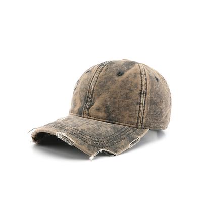 Men's Vintage Distressed Denim Baseball Cap – Adjustable Washed Cotton Hat for Outdoor Sports, Travel and Casual Wear