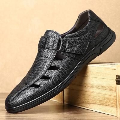 Men's Breathable Brown Fisherman Sandals – Open Vent Design with Hook-and-Loop Closure, Comfortable Summer Shoes for Walking, Travel and Outdoor Activities