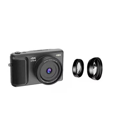 High-Definition Digital Camera 1500mAh 16X Zoom Optional Retro 2.8 Inch Flip the Screen 64M Pixel 4K HD Video White Black Silver for Boyfriend and Girlfriend