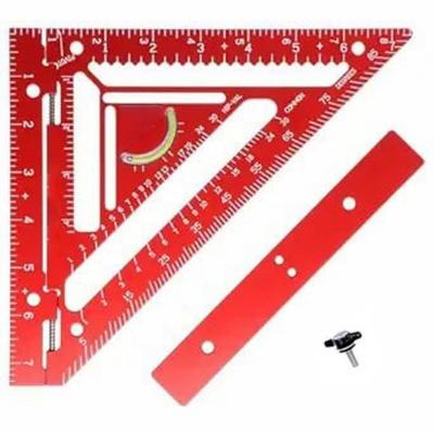 Innovative Rafter Square Tool for Carpenters, Rotating Fence , CNC Milled Aluminum, Jig Block for Repetitive Markings, High Contrast, Black/Red/Blue