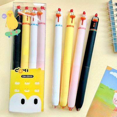 TEMU 4pcs -shaped Retractable Ballpoint Pens, Creative Novelty Push Pens Birthday Gifts Party Favor For School Home Office | Fun & Unique | Cool Stationery | Desk Decor Accessories Image