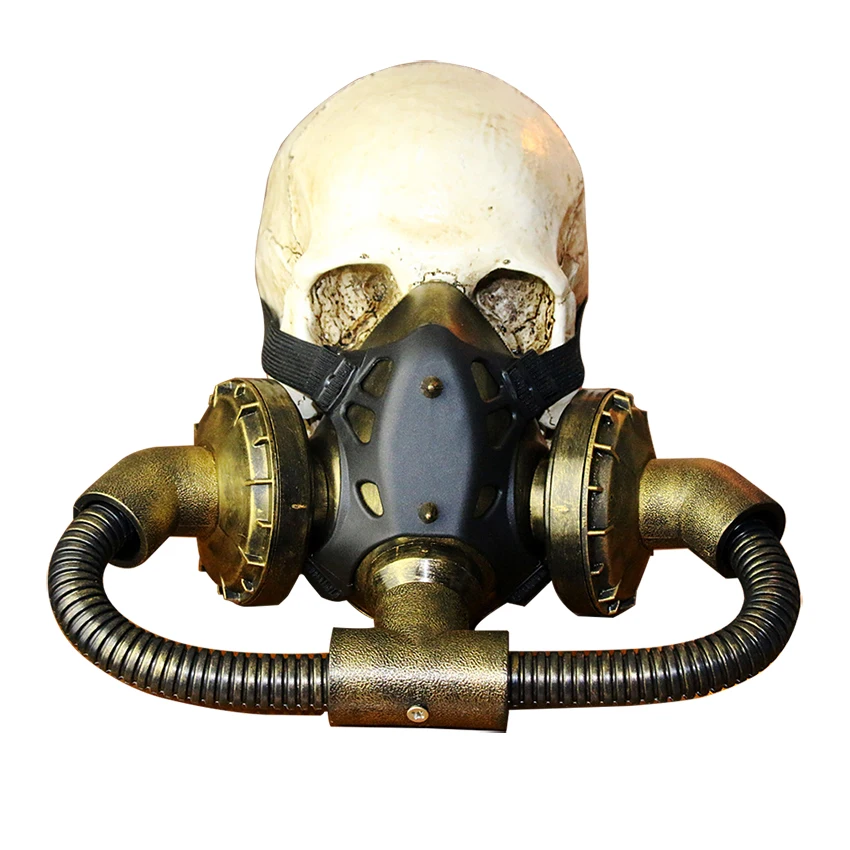 Vintage Steampunk Gasmaske Schutz Virus Gesicht Mann Halloween Terror Pest Arzt Zubehör Cosplay Lustige Karneval Gothic Prop Image