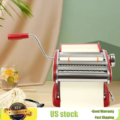 Bymaocar Suction Cup Manual Small Noodle Machine, Stainless Steel Thickness Adjustable Noodle