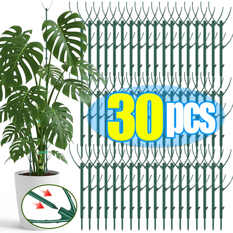 Pflanzenstützpfähle aus Kunststoff, Blumenstützreifen, stapelbar, stabile Pflanzenstützstrukturen, fördert Pflanzenwachstum für den Garten Image