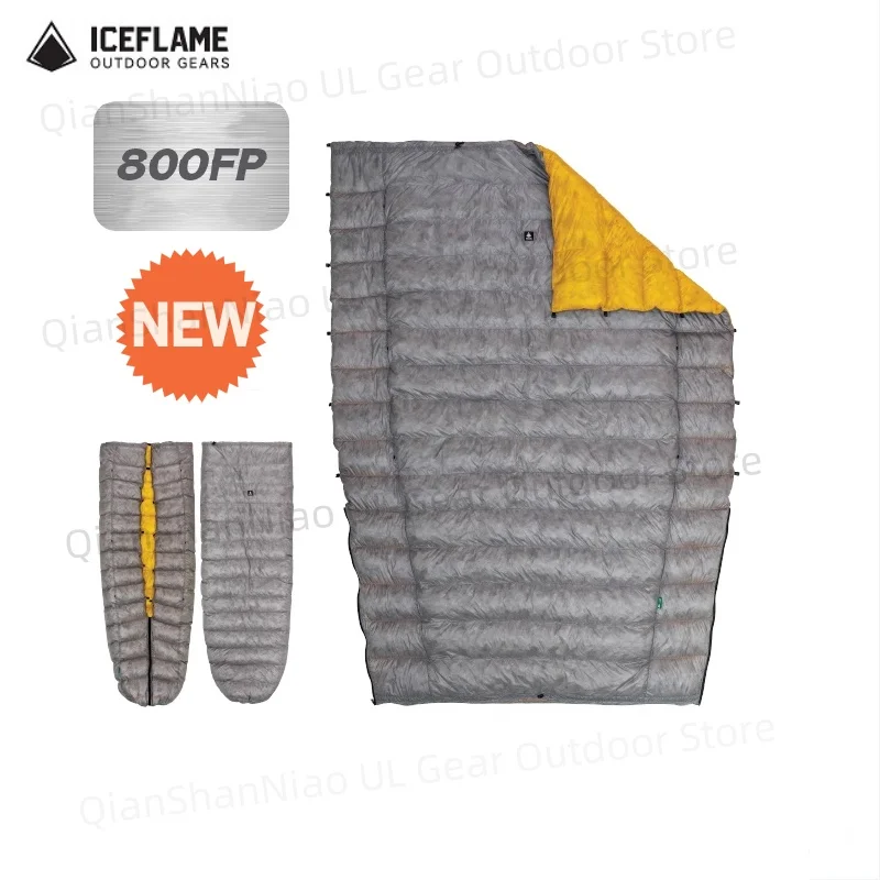 ICE Flame NXT 800FP Daunendecke, Outdoor-Camping, multifunktional, ultraleicht, neue Entendaunen-Steppdecke, wasserdichter, bodenloser Schlafsack Image