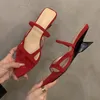 Elegante Mid Heels frauen Sandalen Mode Designer Frauen Schuhe 2025, Sexy Sommer Hausschuhe Pumps