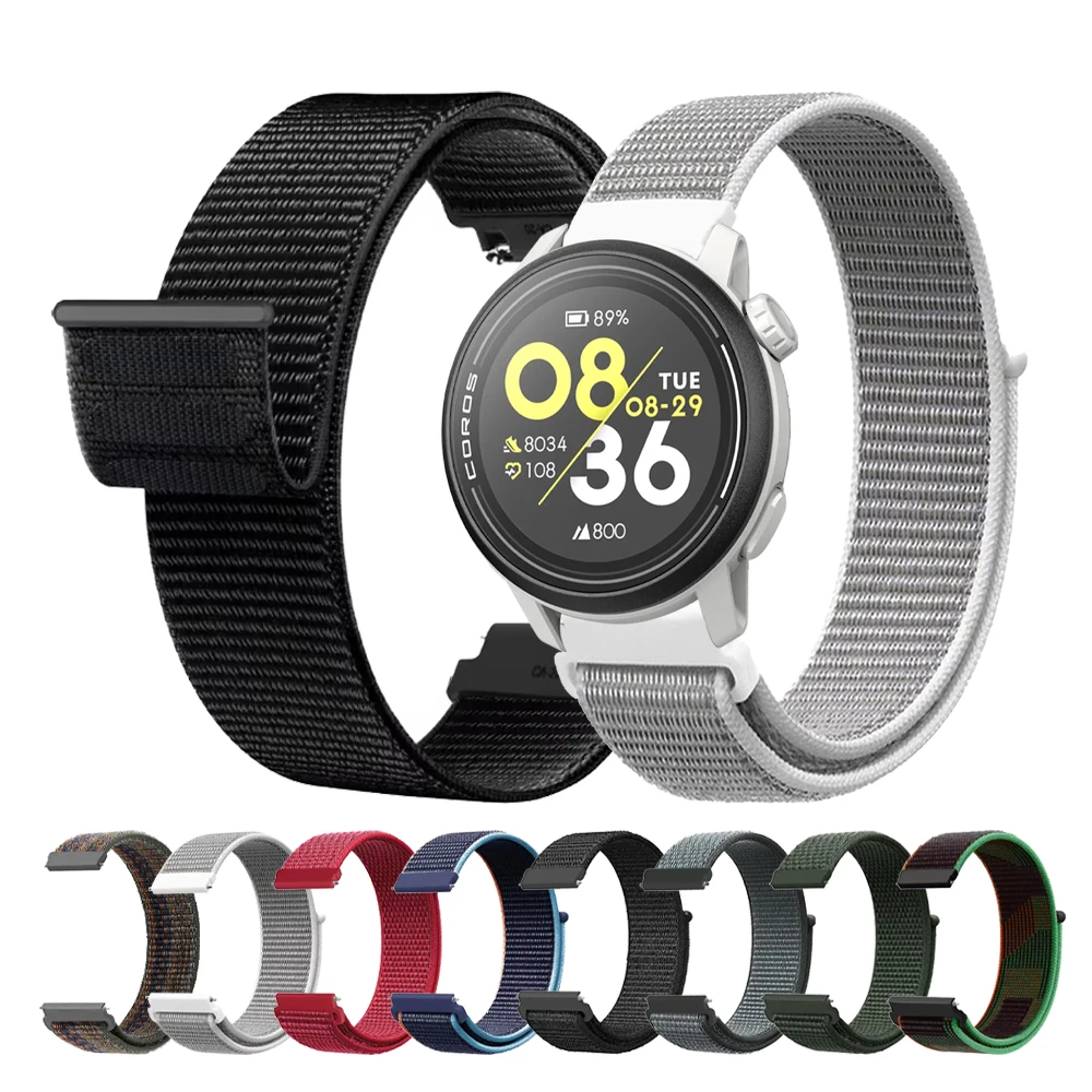 20 mm 22 mm geflochtenes Nylonband für COROS PACE 3 2 Atmungsaktives Armband für COROS APEX 2 Pro / APEX 46 mm 42 mm Armbänder Schlaufenarmband Image