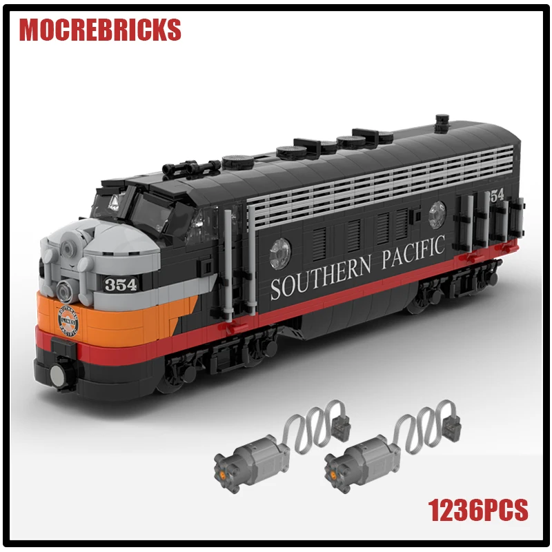 Urban Train SP EMD F7 Diesel-elektrische Lokomotive mit Power Motor Bausteine Montage Ziegel Modell Kinderspielzeug Geburtstagsgeschenk Image