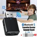Ricevitore trasmettitore USB 5.0 compatibile con Bluetooth 3 in 1 Dongle adattatore EDR da 3,5 mm