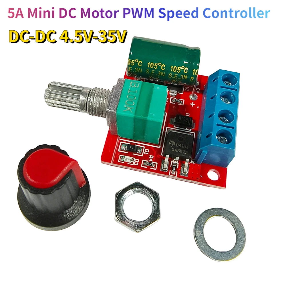 5a 90w pwm dc Motor drehzahl regler modul dc-dc 4,5 V-35V einstellbarer Drehzahl regler reglersc halter Image