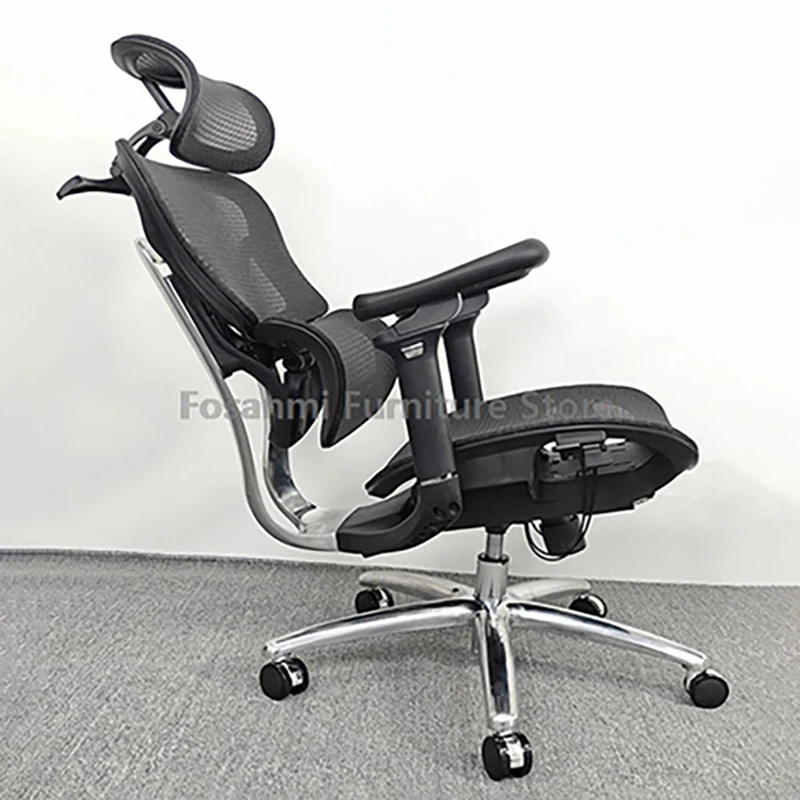 Ergonomischer Stuhl mit hoher Rückenlehne, verstellbarer Taillenstütze und Armlehnen, bequemer Büro-Computerstuhl aus Netzstoff, Heim-Gaming-Schreibtischstuhl Image