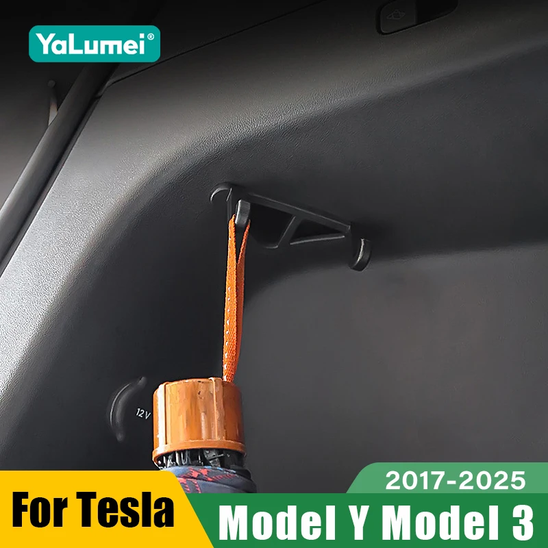 Für Tesla Modell 3 Y 2017-2020 2021 2022 2023 2024 2025 Auto Hinten Stamm Haken Gepäck Tasche Haken regenschirm Aufhänger Zubehör Image