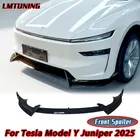 Per Tesla 2025 Modello Y Juniper Paraurti Anteriore Labbro Mento Guard Trim Styling Copertura Modificato Corpo Diffusore Nero Brillante Accessori