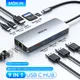 MOKiN Adattatore hub USB da tipo C a HDMI 4K a 60Hz USB-C 3.0 USB-A 3.1 Lettore di schede SD/TF RJ45